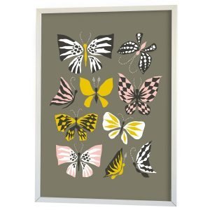Littlephant Butterfly Family Graphic Print Printti Harmaa 50x70 Cm