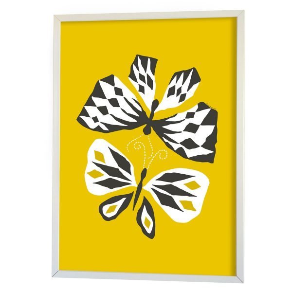 Littlephant Butterfly Love Graphic Print Printti Keltainen 70x100 Cm