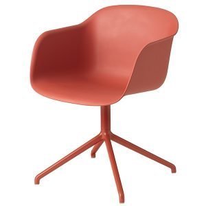 Muuto Fiber Tuoli Käsinojilla Pyörivä Dusty Red