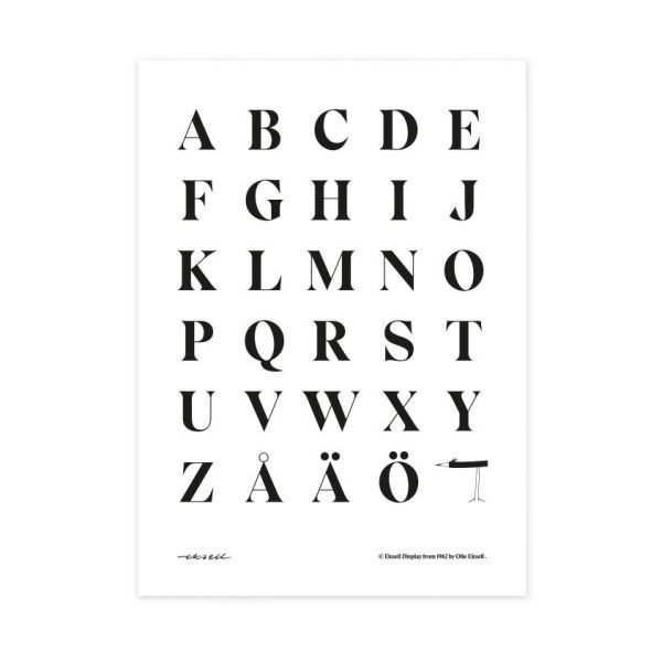 Olle Eksell Eksell Alphabet #1 Juliste 50x70 Cm