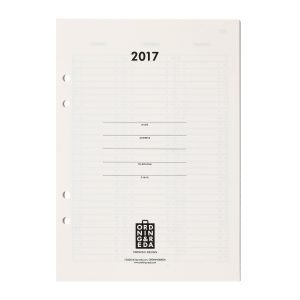 Ordning & Reda Insert Kalenteri 2017 A5 Valkoinen / Musta