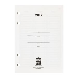 Ordning & Reda Insert Kalenteri 2017 A6 Valkoinen / Musta