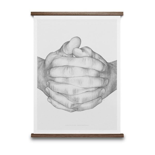 Paper Collective Folded Hands Grey Juliste 50x70 Cm