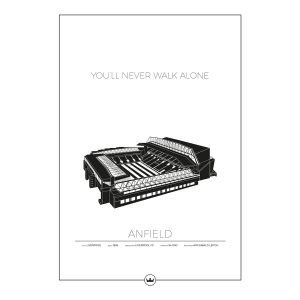 Sverigemotiv Anfield Liverpool Poster Juliste 50x70 Cm