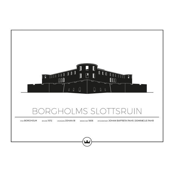 Sverigemotiv Borgholms Slottsruin Öland Poster Juliste 40x50 Cm