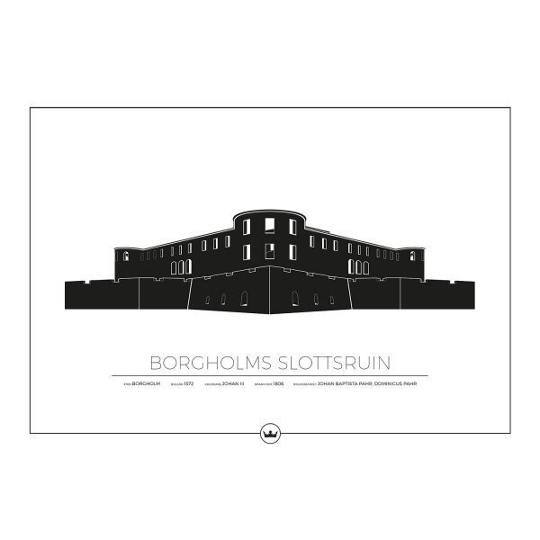 Sverigemotiv Borgholms Slottsruin Öland Poster Juliste 50x70 Cm