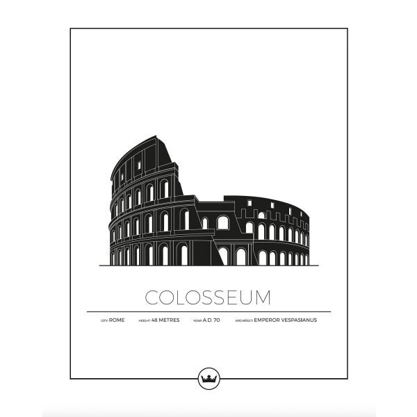 Sverigemotiv Colosseum Rom Poster Juliste 40x50 Cm