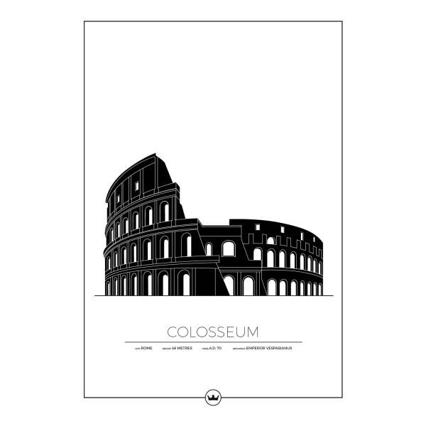 Sverigemotiv Colosseum Rom Poster Juliste 50x70 Cm