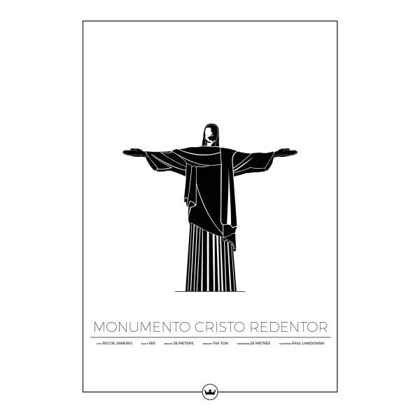 Sverigemotiv Cristo Redentor Rio Poster Juliste 50x70 Cm