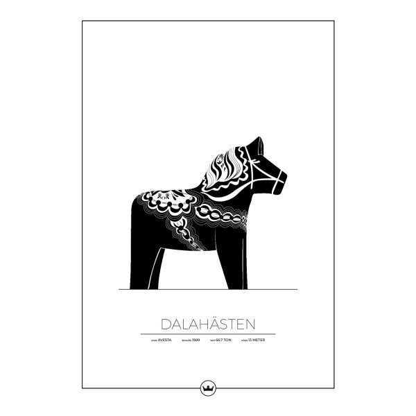 Sverigemotiv Dalahästen Avesta Poster Juliste 50x70 Cm