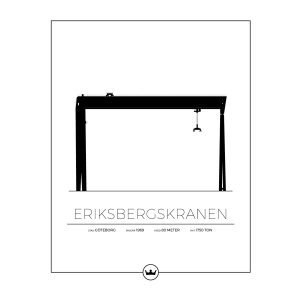 Sverigemotiv Eriksbergskranen Göteborg Poster Juliste 40x50 Cm