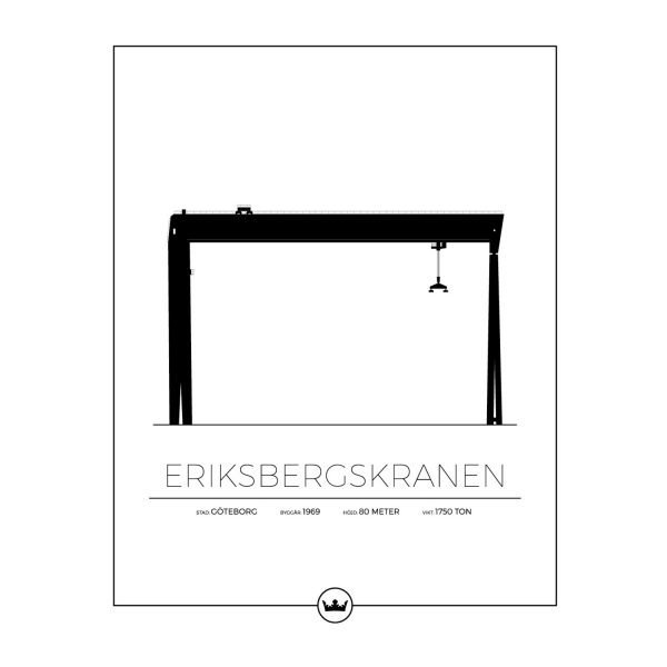 Sverigemotiv Eriksbergskranen Göteborg Poster Juliste 40x50 Cm