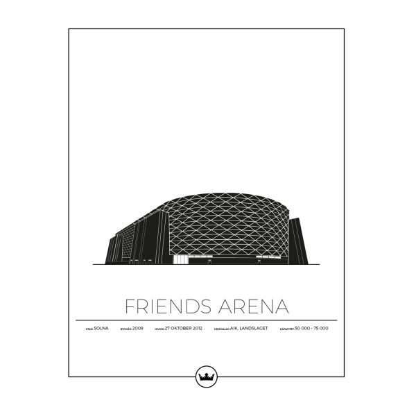 Sverigemotiv Friends Arena Stockholm Poster Juliste 40x50 Cm