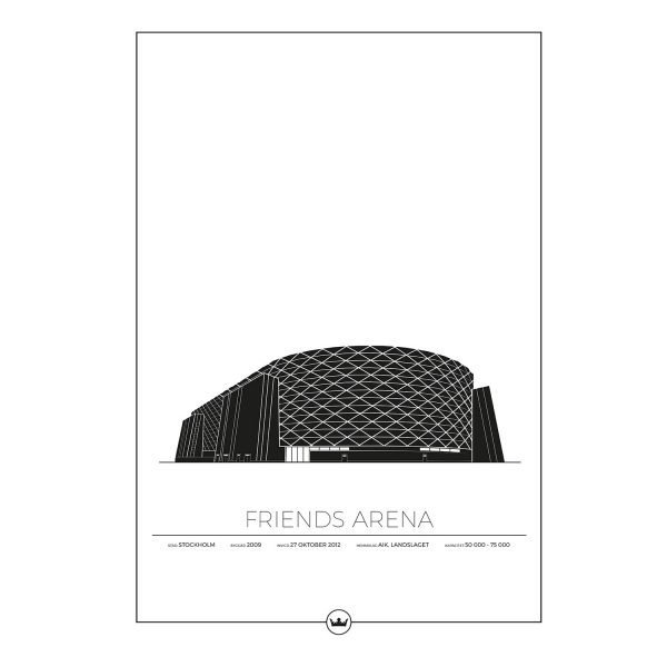 Sverigemotiv Friends Arena Stockholm Poster Juliste 50x70 Cm