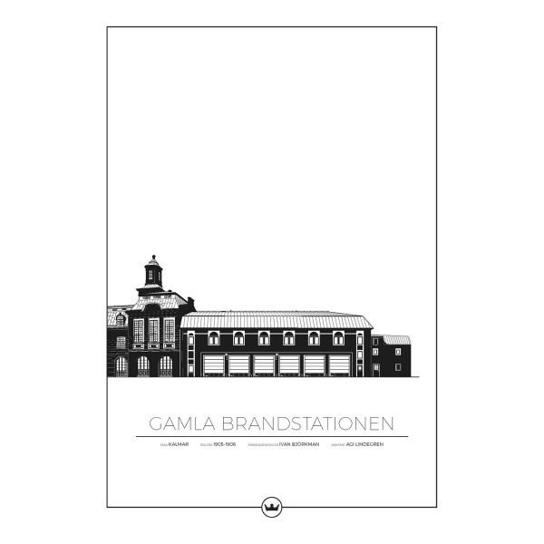 Sverigemotiv Gamla Brandstationen Kalmar Juliste 50x70 Cm