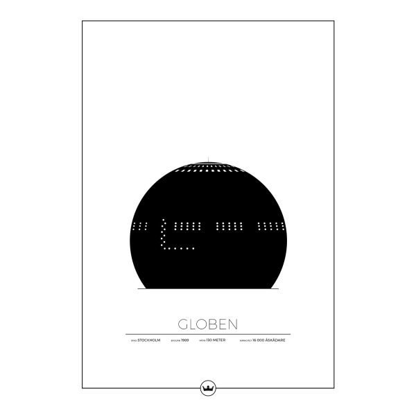 Sverigemotiv Globen Stockholm Poster Juliste 50x70 Cm