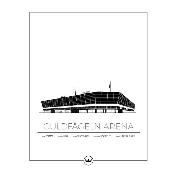 Sverigemotiv Guldfågeln Arena Kalmar Poster Juliste 40x50 Cm