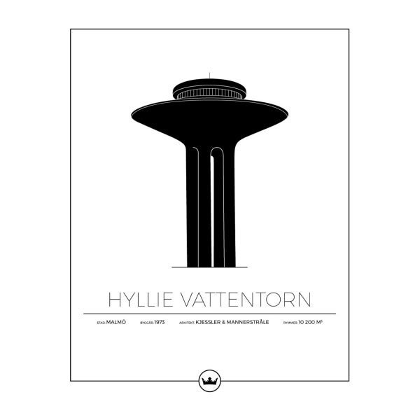 Sverigemotiv Hyllie Vattentorn Malmö Poster Juliste 40x50 Cm