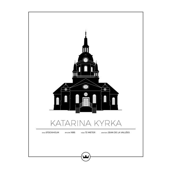 Sverigemotiv Katarina Kyrka Stockholm Poster Juliste 40x50 Cm