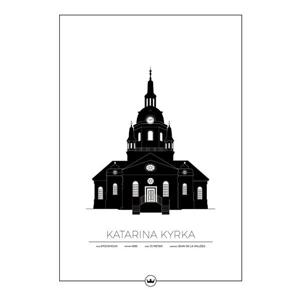 Sverigemotiv Katarina Kyrka Stockholm Poster Juliste 50x70 Cm