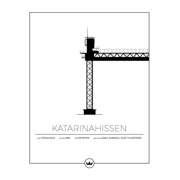 Sverigemotiv Katarinahissen Stockholm Poster Juliste 40x50 Cm