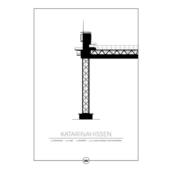 Sverigemotiv Katarinahissen Stockholm Poster Juliste 50x70 Cm