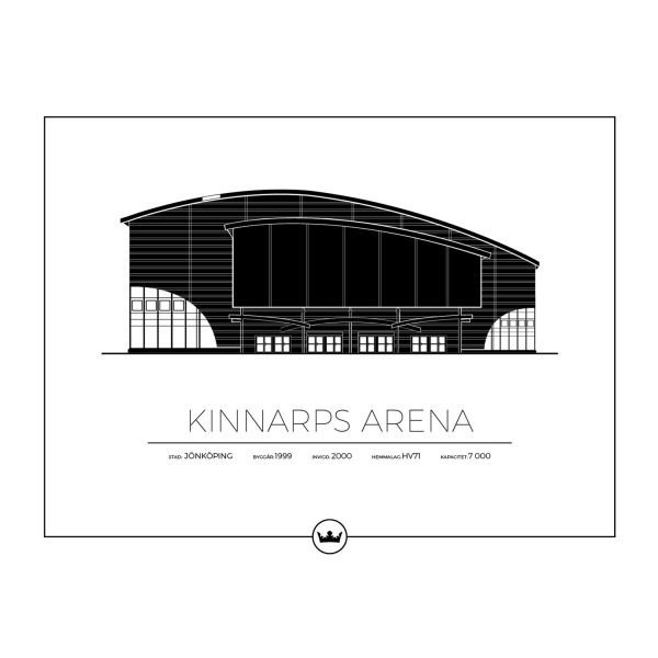 Sverigemotiv Kinnarps Arena Jönköping Poster Juliste 40x50 Cm