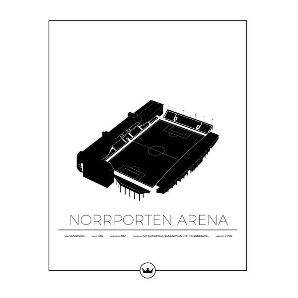 Sverigemotiv Norrporten Arena Sundsvall Poster Juliste 40x50 Cm