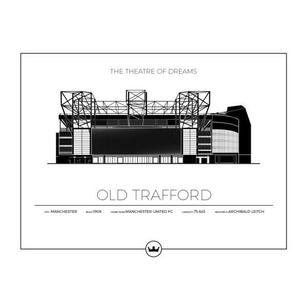 Sverigemotiv Old Trafford Manchester Poster Juliste 40x50 Cm