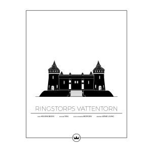 Sverigemotiv Ringstorps Vattentorn Helsingborg Poster Juliste 40x50 Cm