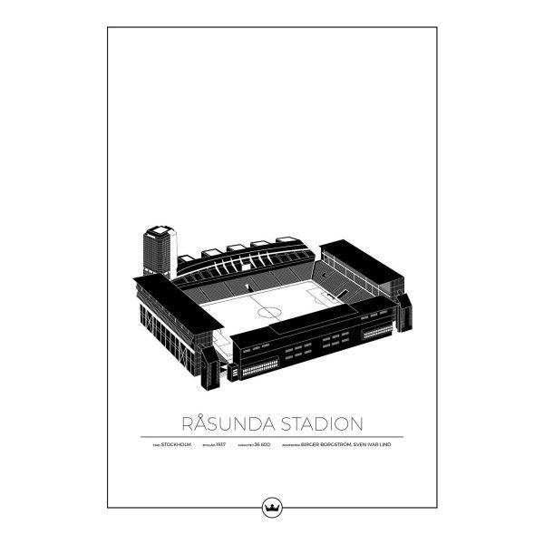 Sverigemotiv Råsunda Stockholm Poster Juliste 50x70 Cm