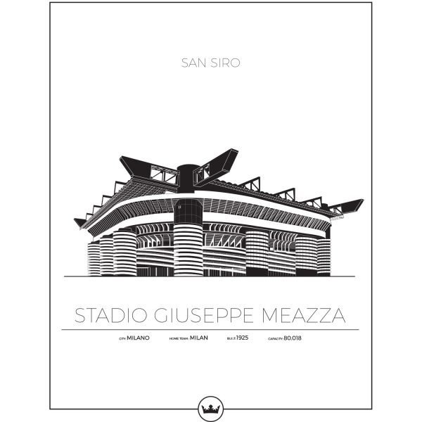 Sverigemotiv San Siro Milano Italien Poster Juliste 50x70 Cm