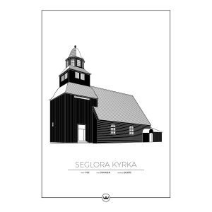 Sverigemotiv Seglora Kyrka Skansen Stockholm Juliste 50x70 Cm