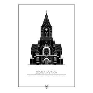 Sverigemotiv Sofia Kyrka Stockholm Poster Juliste 50x70 Cm