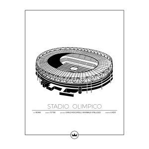 Sverigemotiv Stadio Olimpico Lazio Juliste 40x50 Cm