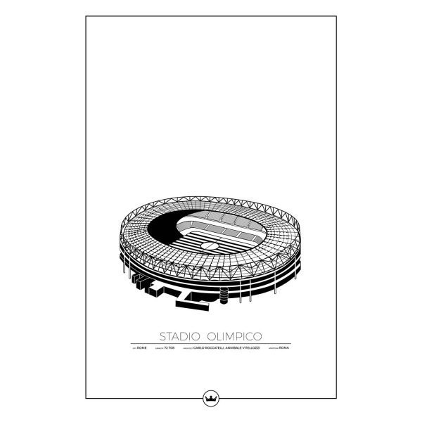 Sverigemotiv Stadio Olimpico Roma Juliste 61x91 Cm