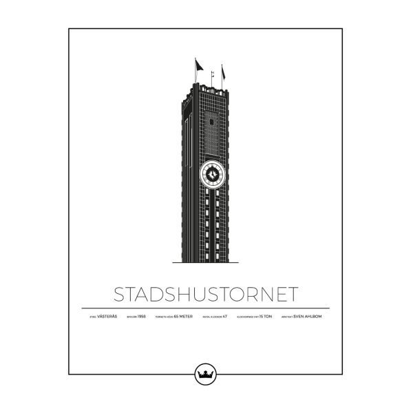 Sverigemotiv Stadshustornet Västerås Poster Juliste 40x50 Cm
