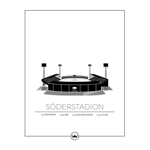 Sverigemotiv Söderstadion Stockholm Juliste 40x50 Cm