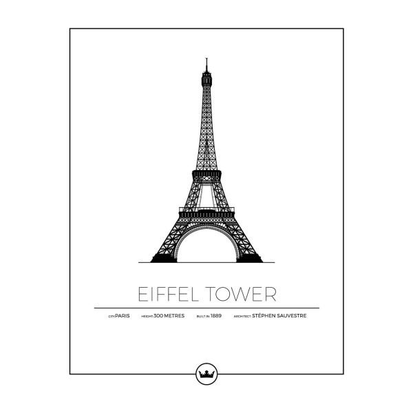 Sverigemotiv The Eiffel Tower Paris Poster Juliste 40x50 Cm