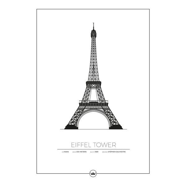 Sverigemotiv The Eiffel Tower Paris Poster Juliste 50x70 Cm