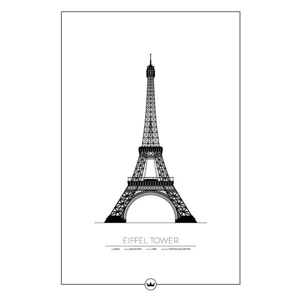 Sverigemotiv The Eiffel Tower Paris Poster Juliste 61x91 Cm