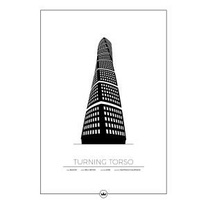 Sverigemotiv Turning Torso Malmö Poster Juliste 50x70 Cm