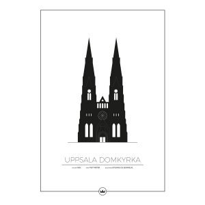 Sverigemotiv Uppsala Domkyrka Poster Juliste 50x70 Cm