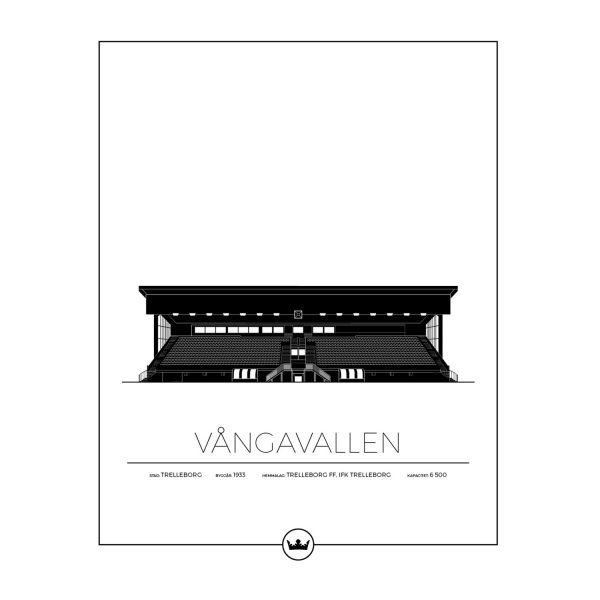 Sverigemotiv Vångavallen Trelleborg Poster Juliste 40x50 Cm