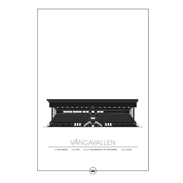 Sverigemotiv Vångavallen Trelleborg Poster Juliste 50x70 Cm