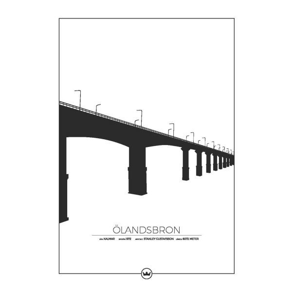 Sverigemotiv Ölandsbron Kalmar / Öland Poster Juliste 50x70 Cm