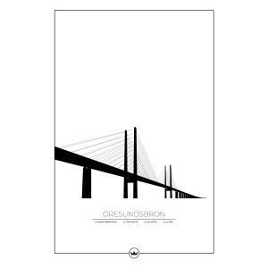 Sverigemotiv Öresundsbron Malmö / Köpenhamn Poster Juliste 61x91 Cm